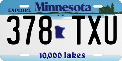 MN license plate 378TXU