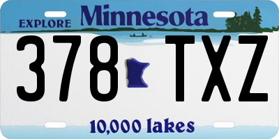 MN license plate 378TXZ