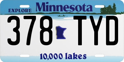 MN license plate 378TYD