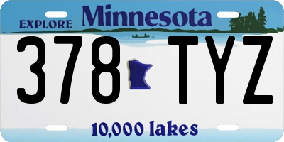 MN license plate 378TYZ