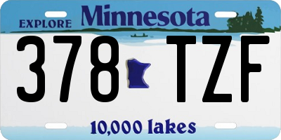 MN license plate 378TZF