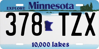 MN license plate 378TZX