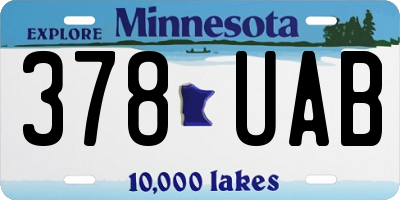 MN license plate 378UAB