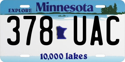 MN license plate 378UAC