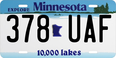 MN license plate 378UAF