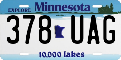 MN license plate 378UAG