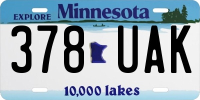 MN license plate 378UAK