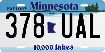 MN license plate 378UAL
