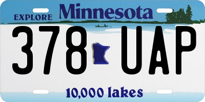 MN license plate 378UAP