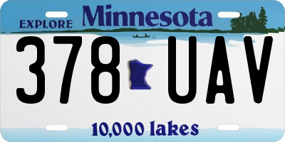 MN license plate 378UAV