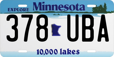 MN license plate 378UBA