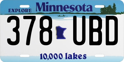 MN license plate 378UBD