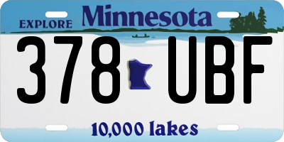 MN license plate 378UBF