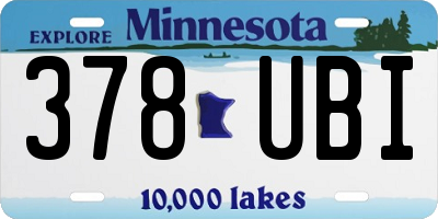 MN license plate 378UBI