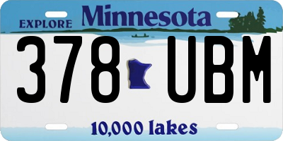 MN license plate 378UBM