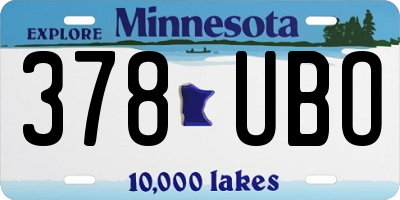 MN license plate 378UBO