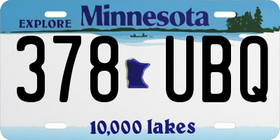 MN license plate 378UBQ