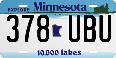 MN license plate 378UBU