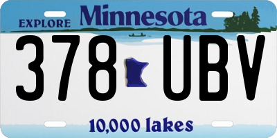 MN license plate 378UBV