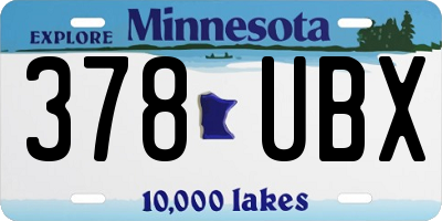 MN license plate 378UBX
