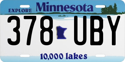 MN license plate 378UBY