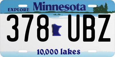 MN license plate 378UBZ