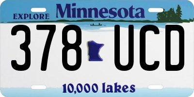 MN license plate 378UCD