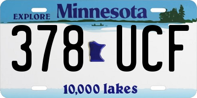MN license plate 378UCF