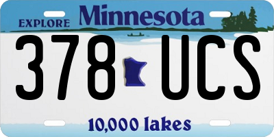 MN license plate 378UCS