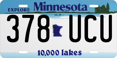 MN license plate 378UCU