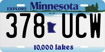 MN license plate 378UCW