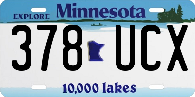 MN license plate 378UCX