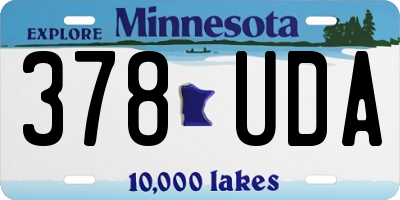 MN license plate 378UDA