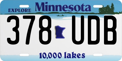 MN license plate 378UDB