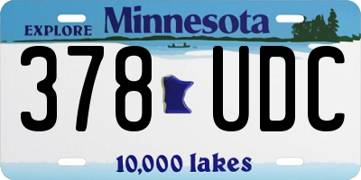 MN license plate 378UDC