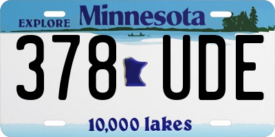 MN license plate 378UDE