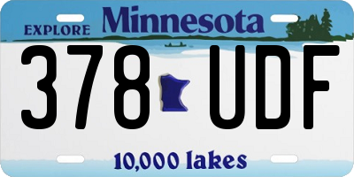MN license plate 378UDF
