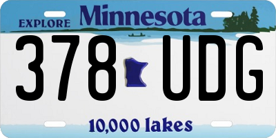 MN license plate 378UDG
