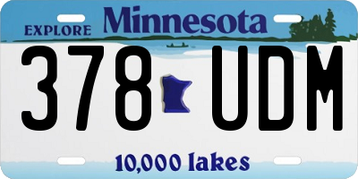 MN license plate 378UDM