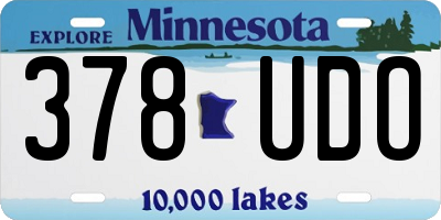MN license plate 378UDO