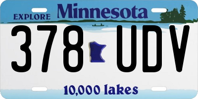 MN license plate 378UDV