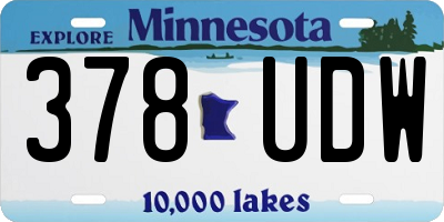 MN license plate 378UDW