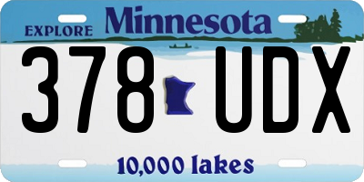 MN license plate 378UDX