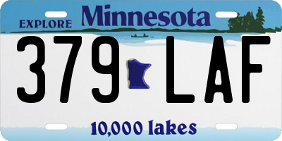 MN license plate 379LAF