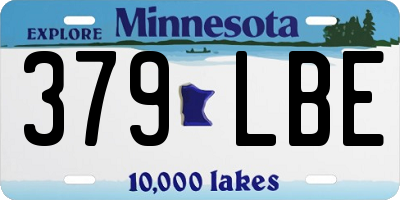 MN license plate 379LBE