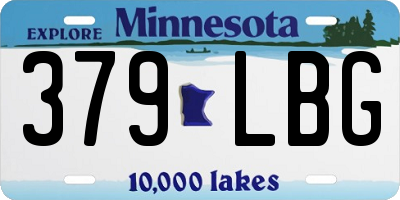 MN license plate 379LBG