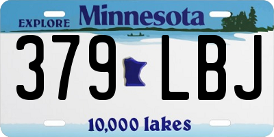 MN license plate 379LBJ
