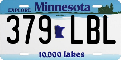 MN license plate 379LBL