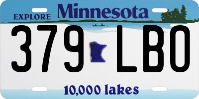 MN license plate 379LBO