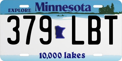 MN license plate 379LBT